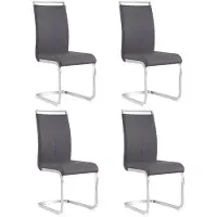 StarTech.com 4er-Set Barhocker - Drehbare Barhocker - Verchromtes Metallgestell - Belastbarkeit 120 kg - Gepolsterter Kunstledersitz - Grau