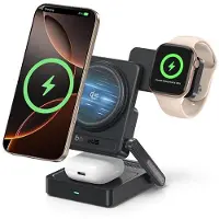 Baseus Wireless-Ladegerät PicoGo AF21 3-in-1, Qi2.2, 35 W, Schwarz