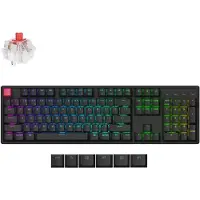 Keychron K10 QMK V2, Verkabelt & Kabellos, USB + RF Wireless + Bluetooth, Mechanischer Switch, QWERTY, RGB-LED, Schwarz