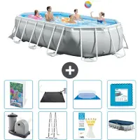 Intex Prism Frame Pool Oval - 503x274x122 cm - 7-teilig S621