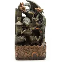 Ancient Wisdom Innenbrunnen – Drachen, Kristallkugel und Wasserrad, 35 cm
