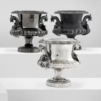 Casa Padrino Eichholtz Vase Chateau Antik Silber - Amphorenvase mit Widderkopf Henkeln