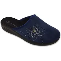 Befado Damenpantoffeln 551D021 blau mit Schmetterling
