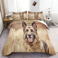 Merkloos Elzusha – Bettwäsche-Set mit Muster von einem Deutschen Schäferhund, geeignet für Kingsize-Betten