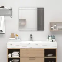 Merkloos Wandspiegel mit roher Kante, 80 x 60 cm, für Badezimmer und Dekoration