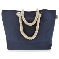OEM Große Strandtasche in Blau - XL-Größe - hochwertiger Schultergurt mit Seilgriff und Innentasche - 54 x 37 x 17 cm - Strand- und Einkaufstasche