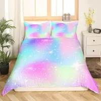 OEM Kinder Bettwäsche King Tie Dye Regenbogen Blau Lila 3-teilig