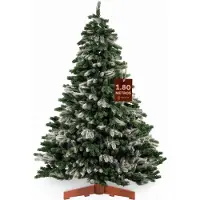 Merkloos Künstlicher Weihnachtsbaum Christbaum Tannenbaum - 180 cm - 1355 Astspitzen - Grün und Weiß - Für Wohnzimmer und Feiertage