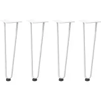 Merkloos Tischfuß, Haarnadelform, 4 Stück, Weiß, 42 cm