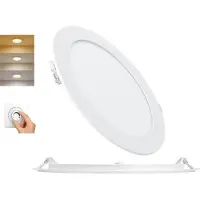 Braytron LED Panel Einbaustrahler Dimmbar 18W Ultraflach 26 mm Rund Warmweiß Neutralweiß Kaltweiß 3CCT 3000K-6500K 1800 lm Ø205 mm Weiß IP40