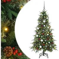 vidaXL Künstlicher klappbarer Weihnachtsbaum Grün 150 cm PE und PVC