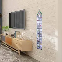 Merkloos Adventskalender, zum Selbstbefüllen – 24 Stoffbeutel – Grau, Weiß und Beige – 145 cm – Zum Aufhängen