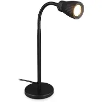 Briloner LED Tischlampe Ø11x49,5 cm 3,5W 400lm 3000K Warmweiß Kabelschalter Schwarz - Tischleuchte Leselampe Schlafzimmer Büro