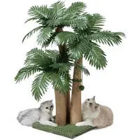 Merkloos Kratzbaum Kratzstamm Katzenkletterbaum - Dreifach - 40 Zoll - Für Wohnungskatzen - Palmenform Stil D