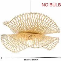 StarTech.com Bambus-Pendelleuchte - Handgewebt - Durchmesser 55 cm - E27-Fassung - Dimmbar - Ohne Leuchtmittel