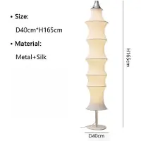 StarTech.com Seiden-Stehlampe - Moderne Stehleuchte - Höhe 165 cm - Japanischer Stil - Weicher Stoffschirm - LED-Beleuchtung - Nicht dimmbar - Ohne Leuchtmittel