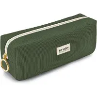 Merkloos Etui mit Reißverschluss aus Cord in Olivgrün, 20,5 x 6 x 8,5 cm