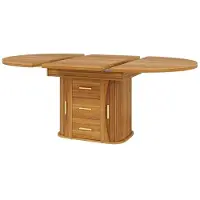 StarTech.com Ausziehbarer Esstisch - Rund zu oval - 118–158 cm - Für 6 Personen - 3-stufiger Stauraum - MDF - Walnuss