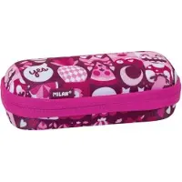 Milan HEY GIRL Oval Gestärkter Federmäppchen Pink Mit Inhalt