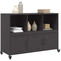 vidaXL Sideboard Schwarz 100,5x39x72 cm Stahl