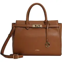 L.credi Handtasche Umhängetasche Konstanze Handle Bag Cognac hellbraun