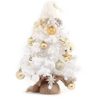StarTech.com Mini-Weihnachtsbaum - Tischdekoration - 50 cm - Weiß - Mit Christbaumschmuck - DIY-Set