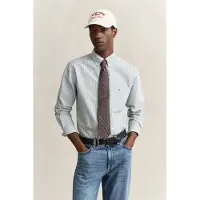 Gant Langarmhemd "Regular Fit Oxford Hemd strukturiert langlebig dicker gestreift" mit dezenter Logostickerei