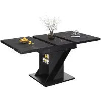 StarTech.com Ausziehbarer Esstisch - Teleskopischer Küchentisch - 110–140 × 80 cm - Modernes minimalistisches Design - MDF - Schwarze Marmoroptik
