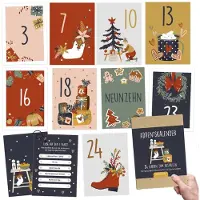 Merkloos Adventskalender – Karten – 24 Postkarten – 2025 – Basteln – Für Paare