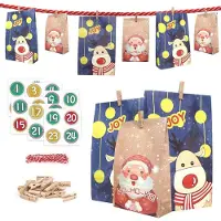 Merkloos Adventskalender – Selbst befüllbare Säckchen – 12 große und 12 kleine Säckchen – Kraftpapier – 2025