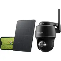 Reolink 4K 8MP 5/2,4 GHz WiFi Akku/Solarpanel Überwachungskamera Außen, Farbnachtsicht, Personen-/Fahrzeug-/Tiererkennung, Pan & Tilt, Schwarz