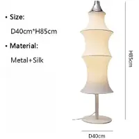 StarTech.com Wabi-Sabi-Stehlampe - Moderne Stehlampe mit Stoffschirm - Japanischer Stil - LED - Höhe 85 cm - Nicht dimmbar - Ohne Leuchtmittel