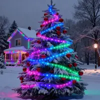 LILIIN Schlauchlicht 80 m, 800 LED Weihnachtsbeleuchtung mit Fernbedienung, Bunt, für Garten, Weihnachten, Party