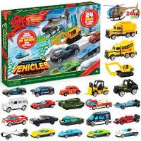 Joyin Weihnachts-Adventskalender 2025 für Kinder, 24-Tage-Countdown-Kalender, Spielzeug mit Druckguss-Autos, Set für Jungen und Kinder