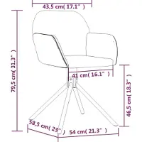 vidaXL Esszimmerstühle 2 Stk. Drehbar Creme Samt