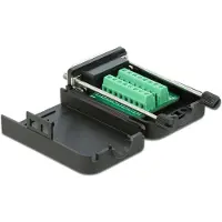 DeLOCK D-Sub15 Buchse zu Terminalblock mit Gehäuse, serial Sub-D15, 16 pin terminal block, Schwarz