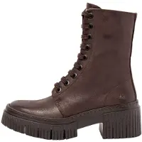 Art für Damen. 113751612003_012 Lederstiefeletten 1375 York dunkelbraun (40), 3 bis 5 cm, Schnürung, Reißverschluss, Lässig