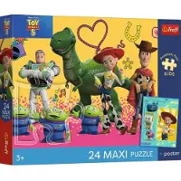 Trefl Puzzle Maxi Premium Plus Kids – Toy Story 5 und Freunde, 24 Teile, inklusive Poster, ab 3 Jahren