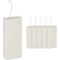 Relaxdays Luftbefeuchter Heizkörper, 6er Set, Wasserbehälter für Heizung, zum Hängen, Keramik, Raumbefeuchter, creme