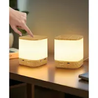 ZMH Tischlampe Kabellos 2er LED Nachtlicht Touch Dimmbar Akku 3600mAH USB Aufladbar Nachttischlampe mit 3 Farbtemperaturen Timing Funktion