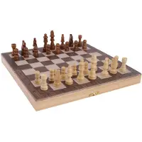 MGM Games - Schachspiel - Gesellschaftsspiel - 140716 - Faltbares Brett - Reise - Nachdenken - Strategie - Lernspiel -Holz - Kind - Geschenk - Geburtstag - Ab 6 Jahren
