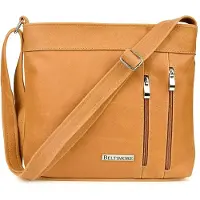 Beltimore Damen Leder Umhängetasche Caleo Camel X95