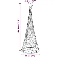 vidaXL LED-Weihnachtsbaum Warmweiß 184,5 cm Metall