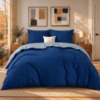 Merkloos Bettwäsche-Set aus 3 Teilen aus Mikrofaser: 1 Bettbezug (240x220 cm) und 2 Kopfkissenbezüge (80x80 cm)