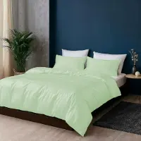 Merkloos Bettbezug-Set aus Bambus für ein Doppelbett, 200 x 200 cm, mit zwei Kopfkissenbezügen, Salbeigrün
