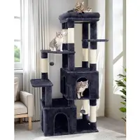 Merkloos Katzenbaum – Stabil – 156 cm – Dunkelgrau – Für große Katzen