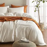 Merkloos Bettbezug-Set, 220x240 cm, mit 2 Kopfkissenbezügen 80x80 cm, 100% Baumwolle, weiß