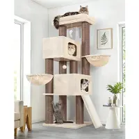 Merkloos Kratzbaum – Dicke Säulen, 11 cm Durchmesser – Für große Katzen – 170 cm hoch – Beige