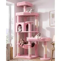 Merkloos Katzenbaum – Stabil – 165 cm – Rosa – Für den Innenbereich