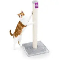 Merkloos Kratzbaum – 90 cm – Sisal und Plüsch – Grau, geeignet für kleine und große Katzen